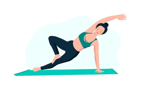 femme faisant du yoga et fitness illustration vectorielle