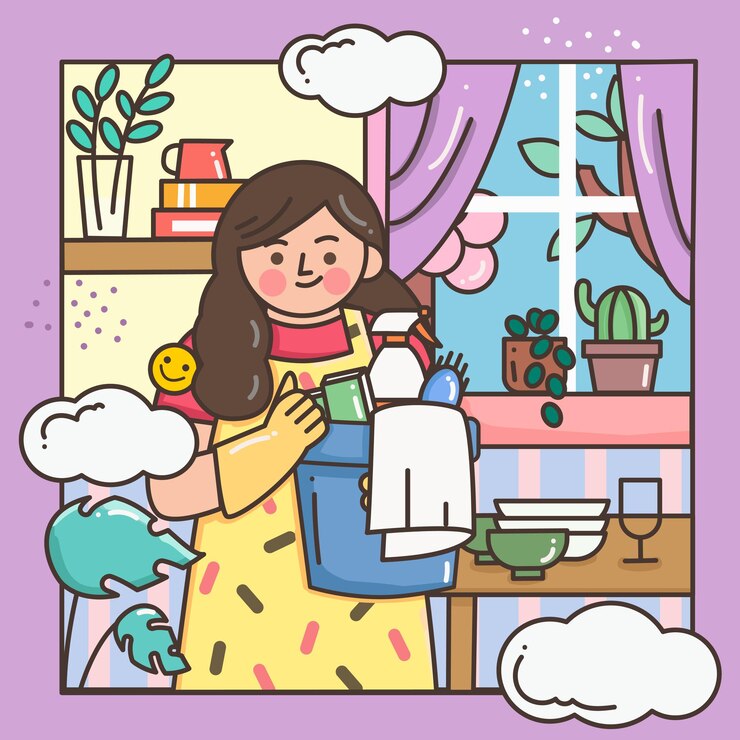 femme faisant un ménage