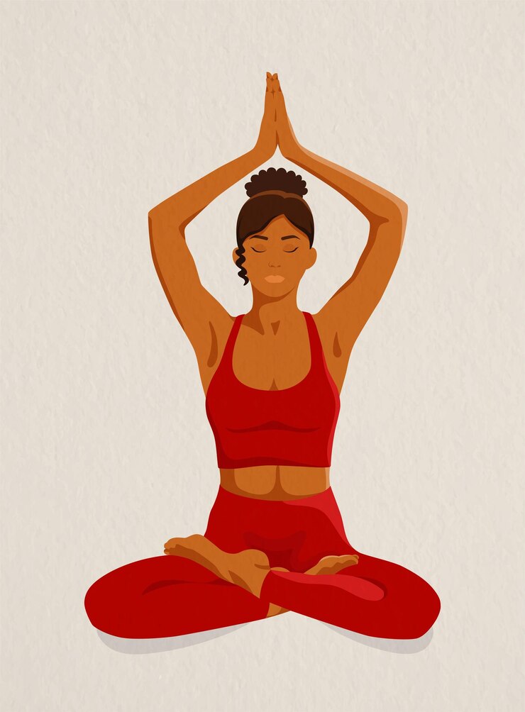 Vecteur une femme fait du yoga fille yogi afro-américaine