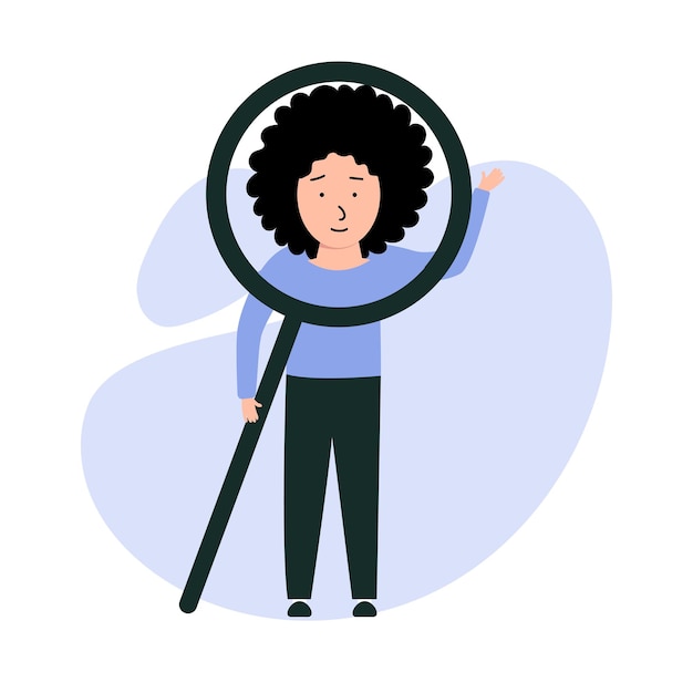 Une femme fait des observations avec une loupe