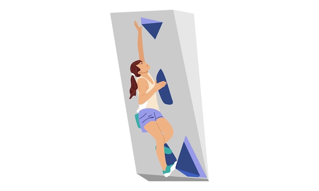 Femme formation sur mur d'escalade