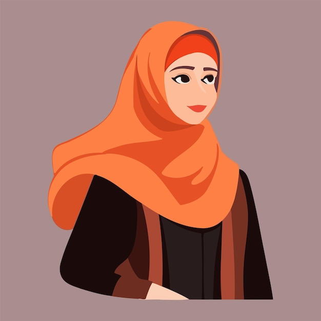 Vecteur une femme en hijab à l'illustration plate