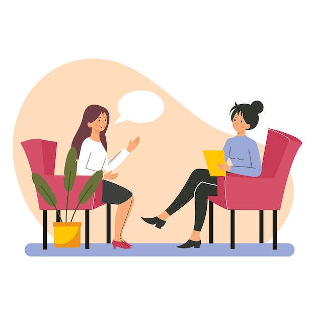 Une femme lors d'un rendez-vous chez le psychologue parle de ses problèmes Aide psychologique et consultation Soutien