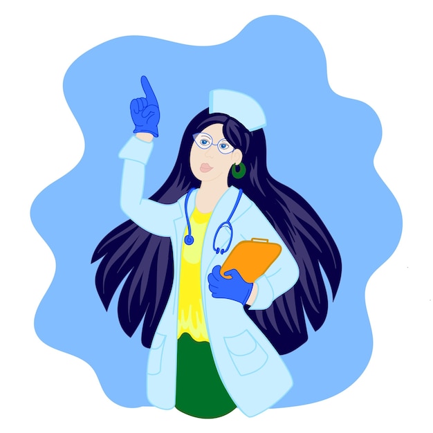 Une femme médecin en robe de chambre avec un dossier dans ses mains Concept d'une illustration vectorielle sur le thème du développement de vaccins Concept de découverte scientifiqueIdées de découverte Élément de conceptionxDxA