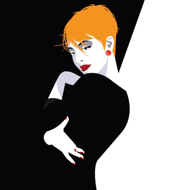 Vecteur femme de mode dans le style pop art. illustration de mode