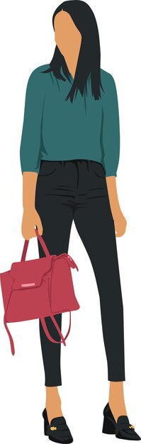 Vecteur femme de mode avec illustration vectorielle de sac