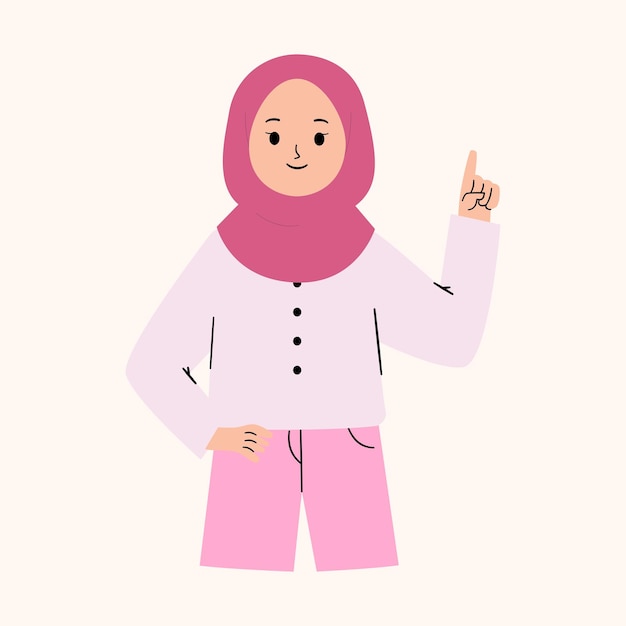 Femme musulmane avec un doigt pointé