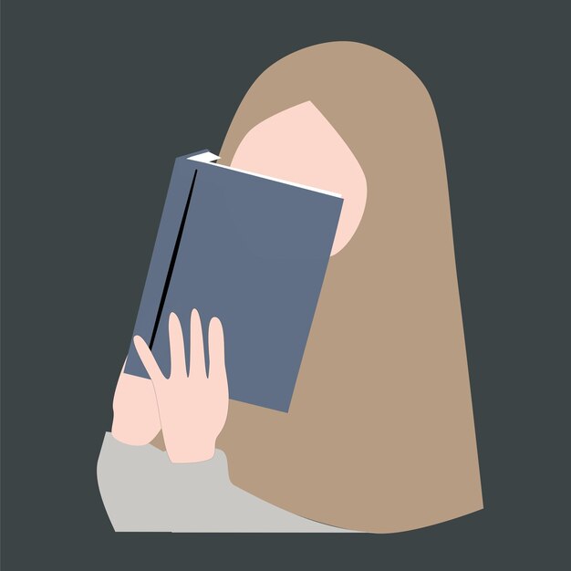 Vecteur femme musulmane avec un livre