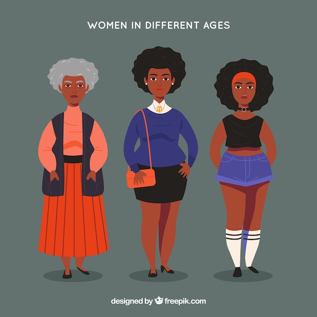 Femme Noire à Différents âges