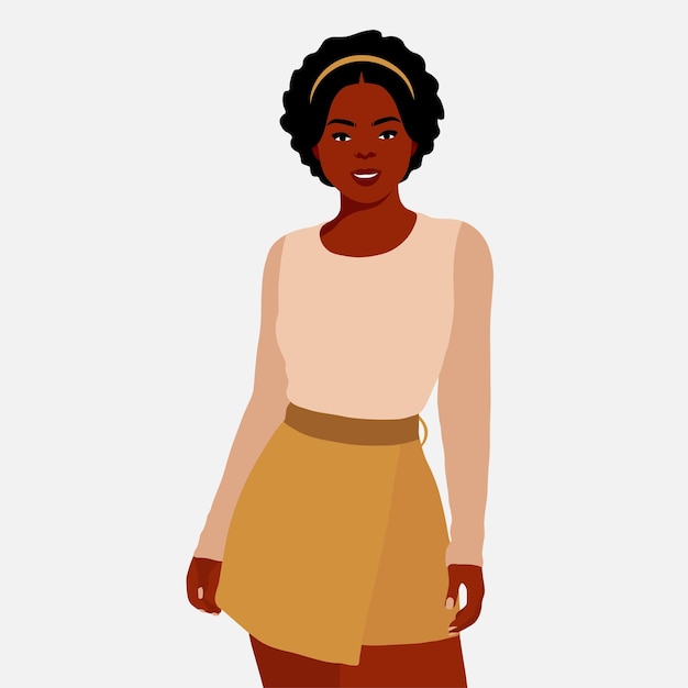 Femme noire élégante dans un vecteur de style artistique élégant
