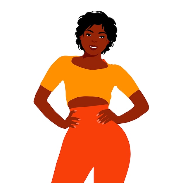 Femme noire élégante dans un vecteur de style artistique élégant