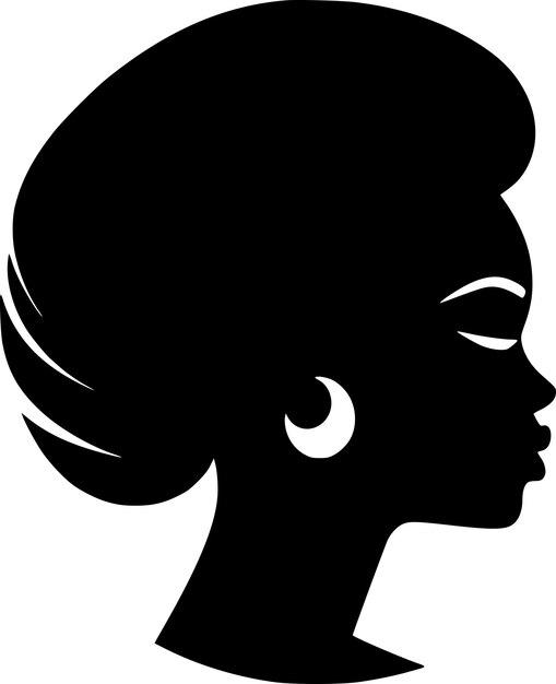 Vecteur femme noire icône isolée noire et blanche illustration vectorielle