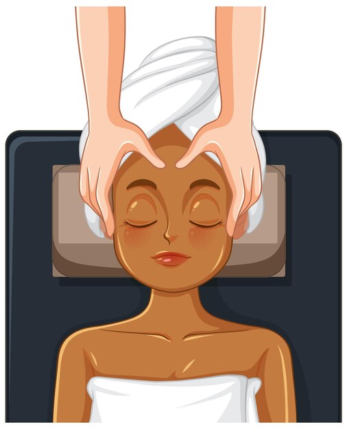 Femme Obtient Un Spa De Massage Facial