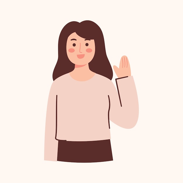 Femme, onduler, main