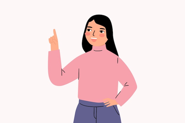 Femme pointant du doigt et montrant quelque chose