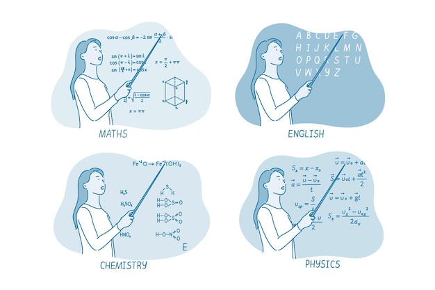 Femme Professeur De Physique Expliquant L'information