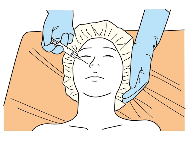 Une femme reçoit des injections faciales dans une clinique de chirurgie esthétique