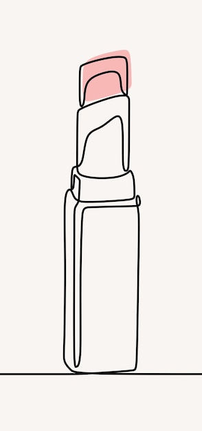 Femme rouge à lèvres maquillage cosmétique oneline dessin au trait continu