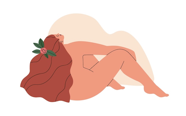 Femme Se Masturbant, Se Stimulant. Jeune Femme Nue Excitée Pendant Le Sexe En Solo, La Masturbation. Concept De Plaisir Sexuel Et D'orgasme. Illustration De Vecteur Graphique Plat Isolé Sur Fond Blanc