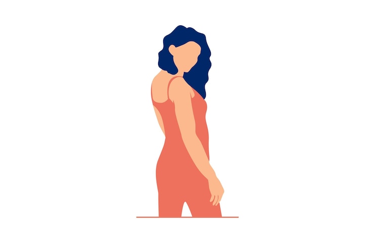 Vecteur femme sexy posant illustration design plat minimal