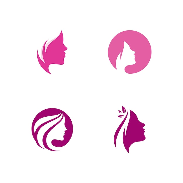 Femme silhouette logo tête visage logo vector design