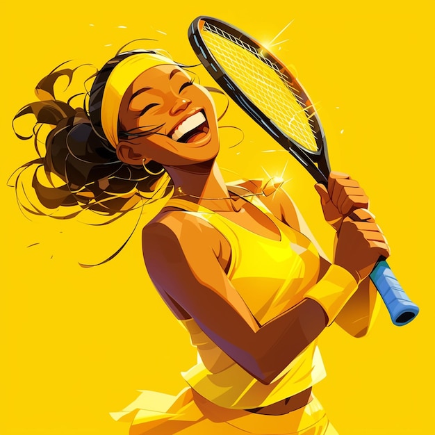 Vecteur une femme swazi joue au tennis.