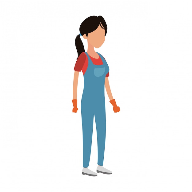 Femme Travailleur Avatar Vector Illustration Graphisme