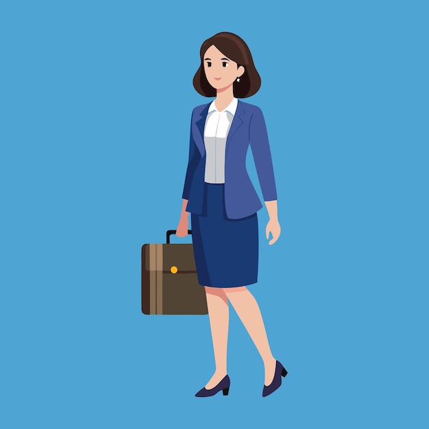 Femme avec une valise illustration vectorielle clipart