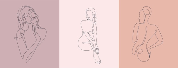 Femme Vecteur Lineart Illustration élégante Beauté Féminine Logo Femme Dessin Au Trait Logo Minimaliste Dessin De Style Une Ligne