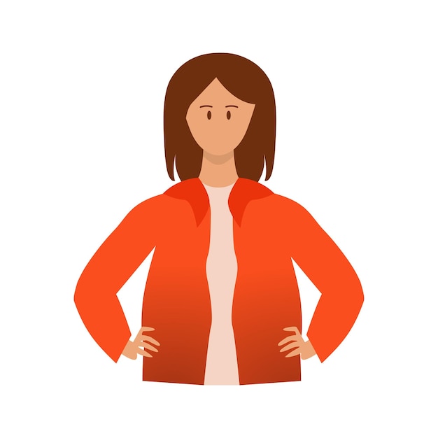 Une femme vêtue d'un vêtement orange.