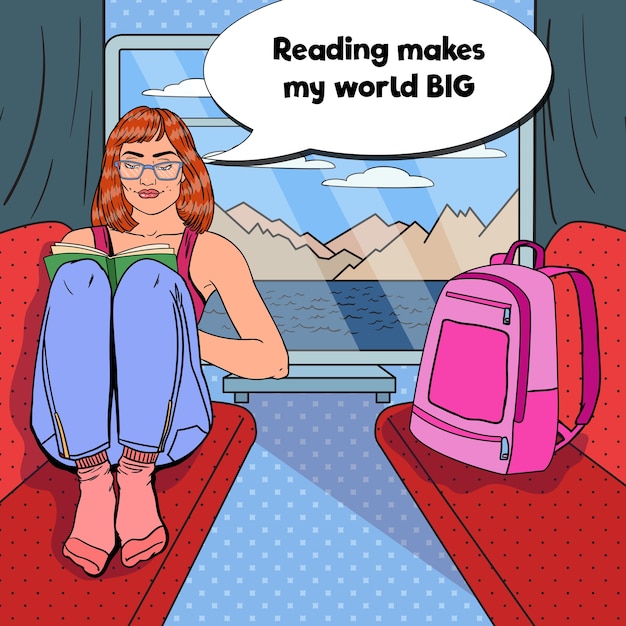 Femme Voyage En Train Et Livre De Lecture