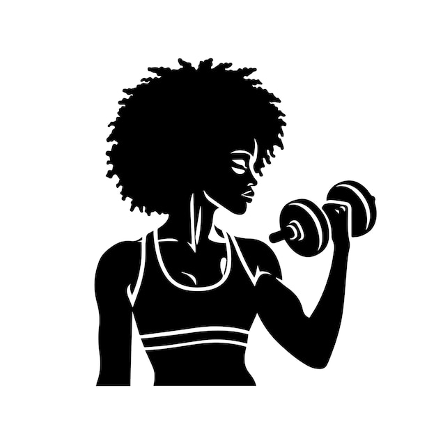 Vecteur une femme de yoga afro svg