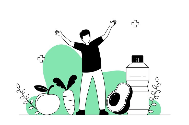 Vecteur femmes et des dossiers d'alimentation saine