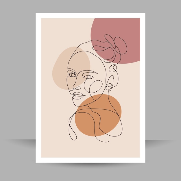 Vecteur les femmes font face au dessin au trait design minimal