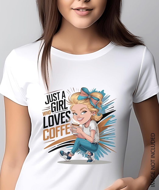 Femmes juste une fille qui aime le design de t-shirt de café