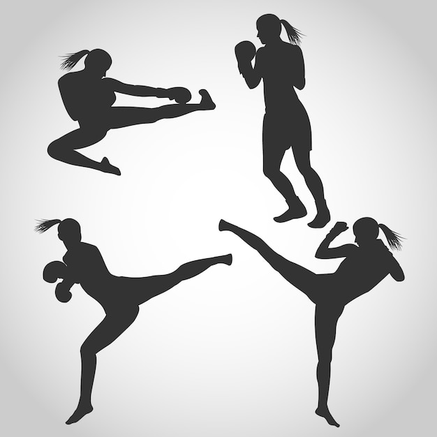 Femmes Kickboxing Silhouette