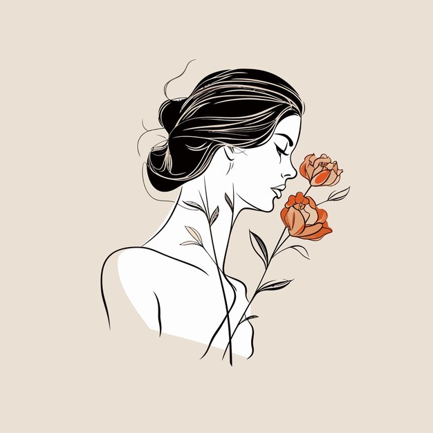 Les femmes minimalistes et les fleurs