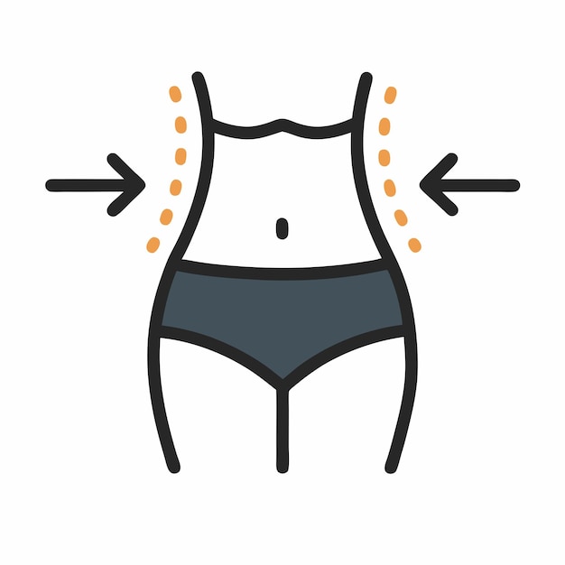 Les femmes perte de poids de la taille icône de la taille illustration vectorielle 9