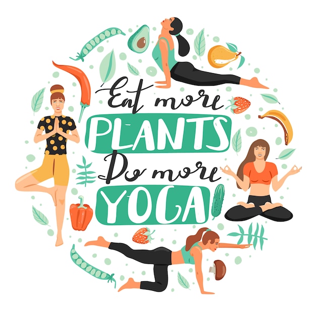 Vecteur femmes sportives pratiquant le yoga.