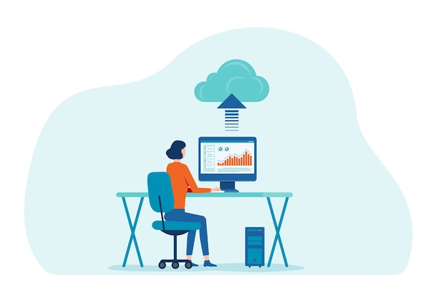 femmes travaillant avec la technologie cloud computing