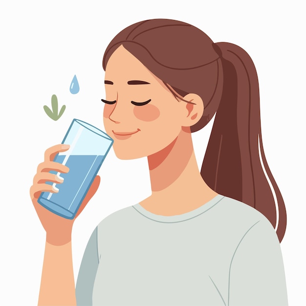 Les femmes vecteurs boivent de l'eau saine