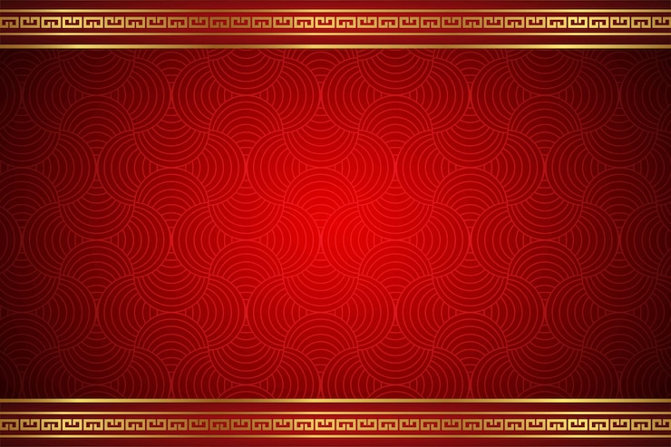 Vecteur fenêtre de cadre en or rouge de fond oriental de style nouvel an chinois pour votre modèle de modèle sans couture de zone d'espace de texte
