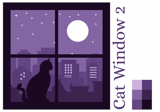Vecteur fenêtre de chat papercut 2