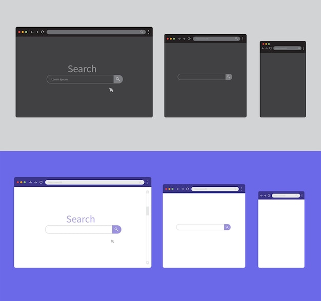 Fenêtre Du Navigateur Maquette De Navigateur Moderne Pour Ordinateur Tablette Et Smartphone