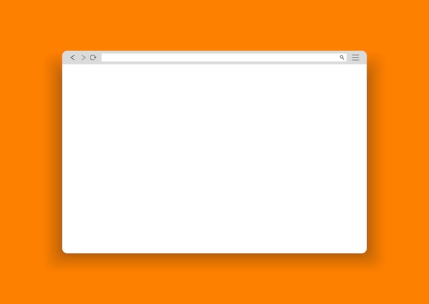Vecteur fenêtre de navigateur web simple sur fond orange.