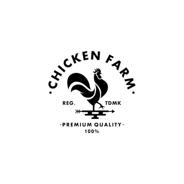 Vecteur ferme de poulet logo collection stock