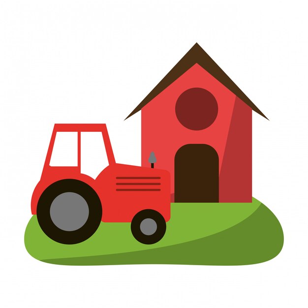 Ferme Et Tracteur