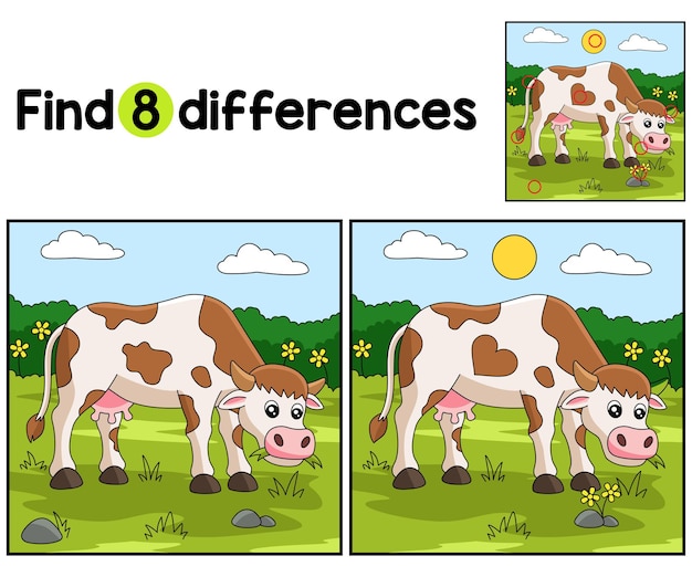 Ferme de vaches Trouvez les différences