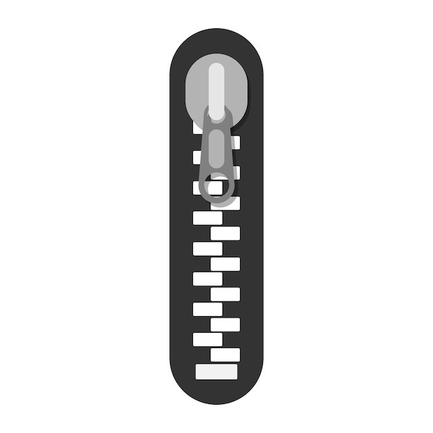 Fermeture éclair Noire Fermeture à Glissière Verrouillée Et Déverrouillée Fastener Clasp Illustration Conceptuelle Vectorielle