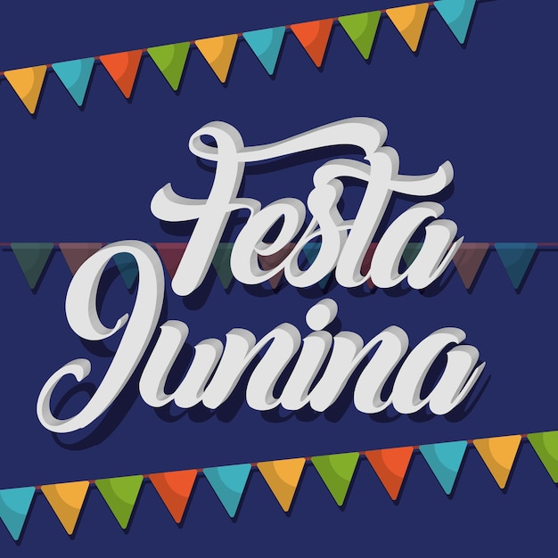 Festa Junina Carte Avec Des Fanions Décoratifs